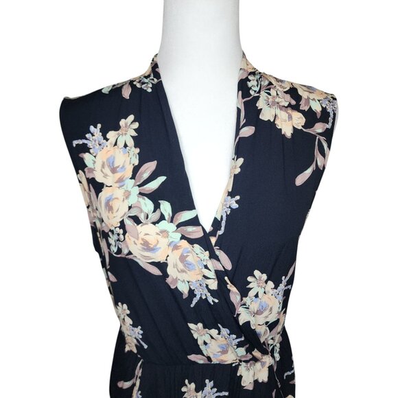 ASTR Floral Wrap Vneck High Slit Asymmetrical Maxi Dress Size Medium - Picture 5 of 15